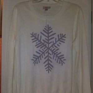 LOFT! size L white long sleeve sweater New!
